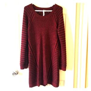 NY collection red & black sweater dress XL